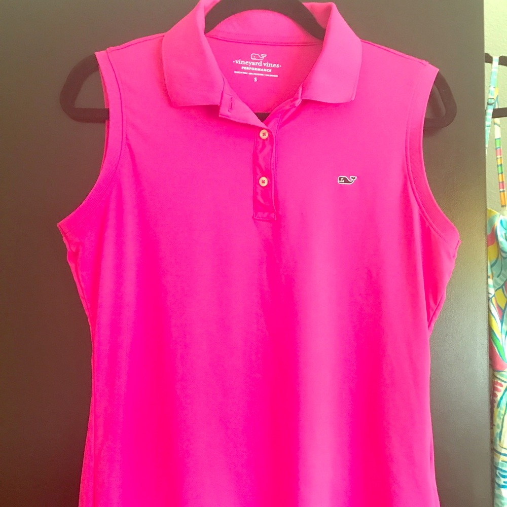Vineyard vines small hot pink athletic polo